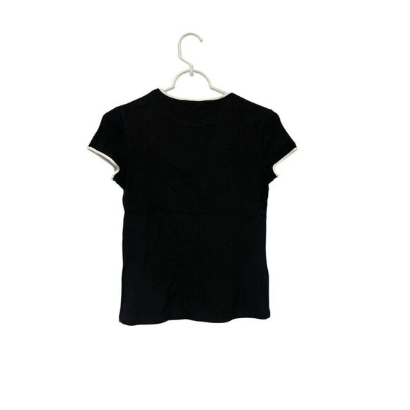 Massimo Dutti Womens Sweater Top XS Crew Neck Black Short Sleeve 6853/577 NWT - Picture 4 of 12